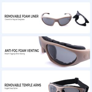 Motorcycle Riding Glasses for Men, Padding Goggles UV Protection Dustproof Windproof Motorcycle Wrap Sunglasses for Outdoor Actives