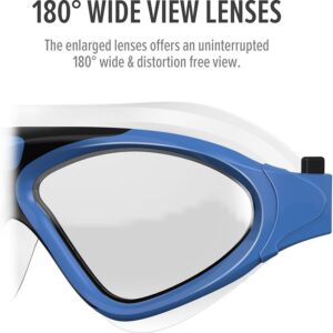 Swim Mask – Wide View Swimming Mask & Goggles Anti-fog Waterproof Blue