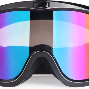 Motorcycle Goggles Dirt Bike Goggles Grip For Helmet Anti UV Windproof Dustproof Anti Fog Glasses for ATV Off Road Racing with Cool Look Headwear Silver Lens 2 in 1