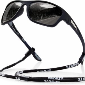 Polarized Sports Sunglasses for Men: UV400 Protection Glasses Womens Wrap Around Goggles for Driving Fishing