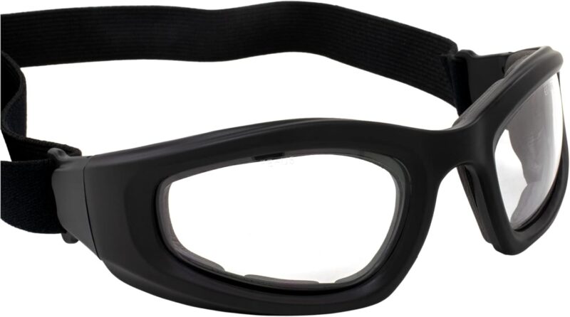 Padded Motorcycle Riding Goggles Clear Lens ANSI Z87.1 Safety Rated