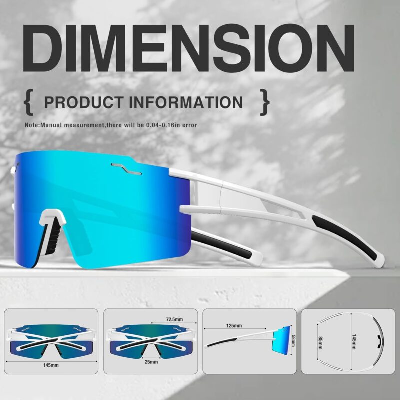 Polarized Cycling Glasses Youth Baseball Glasses for Men Women,UV400 Protection Sports Sunglasses for Running Driving