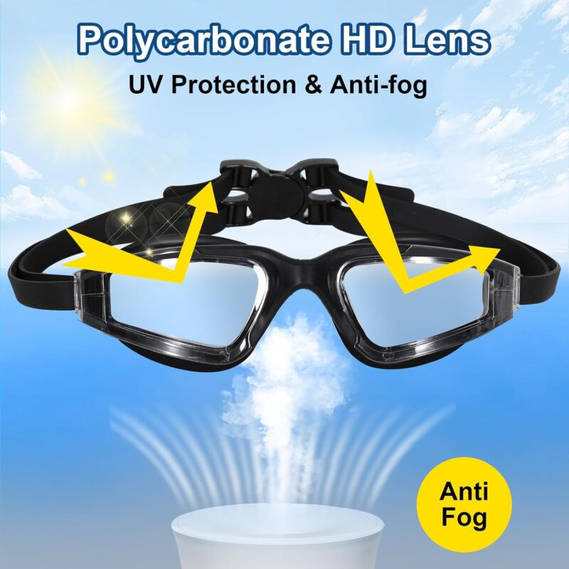 Clarity with our Anti-Fog and Anti-UV Swim Goggles – Wide View Swimming Goggles for Crystal-Clear Underwater Adventures