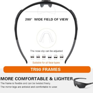 Polarized Sports Sunglasses for Men: Cycling Sun Glasses for Youth Womens UV400 Protection Goggles for Baseball Running