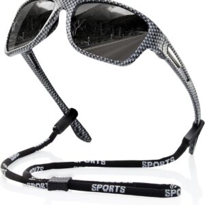 Polarized Sports Sunglasses for Men: UV400 Protection Glasses Womens Wrap Around Goggles for Driving Fishing