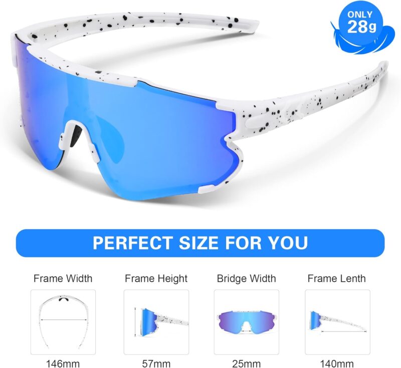 Sports Polarized Sunglasses for Men – Baseball Sun Glasses for Youth Womens Cycling, Running Bike UV Protection