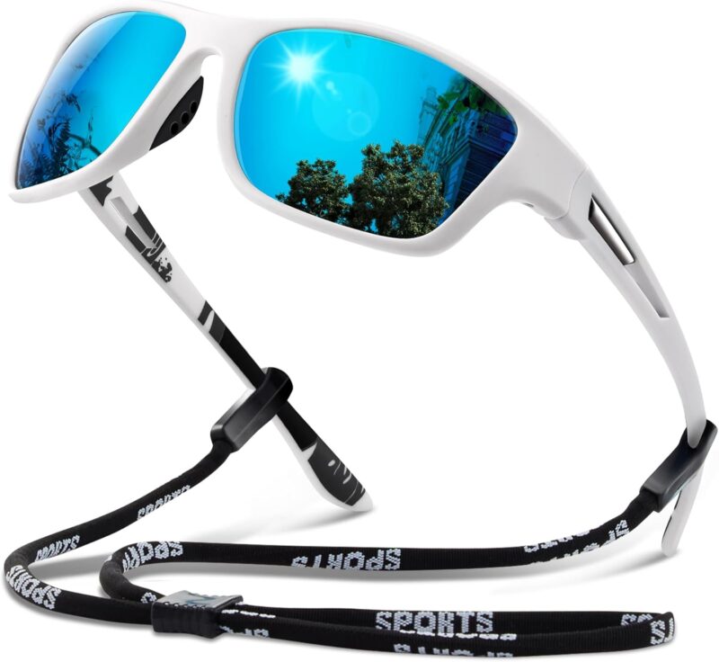 Polarized Sports Sunglasses for Men: UV400 Protection Glasses Womens Wrap Around Goggles for Driving Fishing