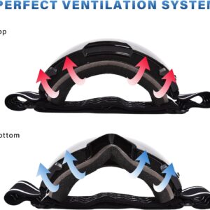 Ski Goggles for Women Men, OTG Anti Fog Snow/Snowboard Goggles with Non-slip Belt, UV Protection