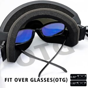 Ski Goggles Over Glasses with Dual lens | Anti-fog Anti-UV Snow Goggles for Men Women Youth Skiing Snowmobile