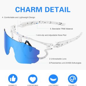 Sports Polarized Sunglasses for Men – Baseball Sun Glasses for Youth Womens Cycling, Running Bike UV Protection