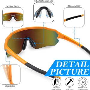 Polarized Cycling Glasses, UV400 TR90 Sports Sunglasses for Men Women