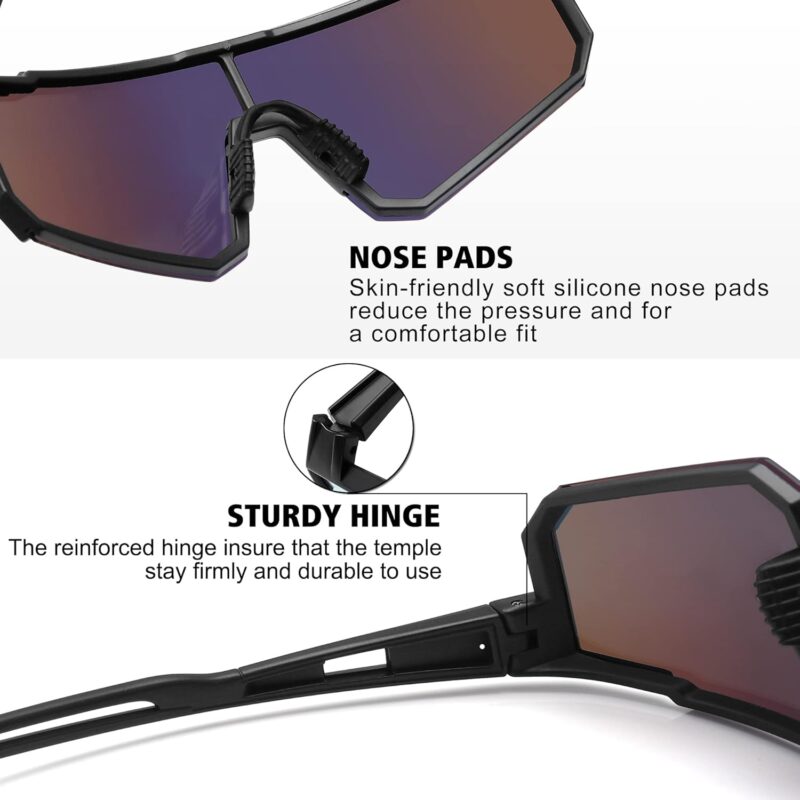 Polarized Sports Sunglasses for Men Women,Driving Fishing Cycling Mountain Bike Sunglasses UV400 Protection