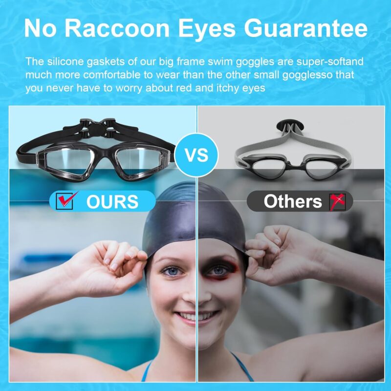Clarity with our Anti-Fog and Anti-UV Swim Goggles – Wide View Swimming Goggles for Crystal-Clear Underwater Adventures