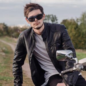 Motorcycle Riding Glasses for Men, Padding Goggles UV Protection Dustproof Windproof Motorcycle Wrap Sunglasses for Outdoor Actives