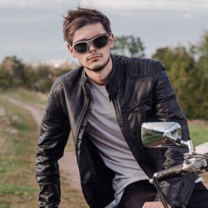 Motorcycle Riding Glasses for Men, Padding Goggles UV Protection Dustproof Windproof Motorcycle Wrap Sunglasses for Outdoor Actives