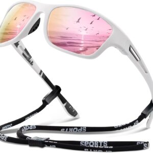 Polarized Sports Sunglasses for Men: UV400 Protection Glasses Womens Wrap Around Goggles for Driving Fishing