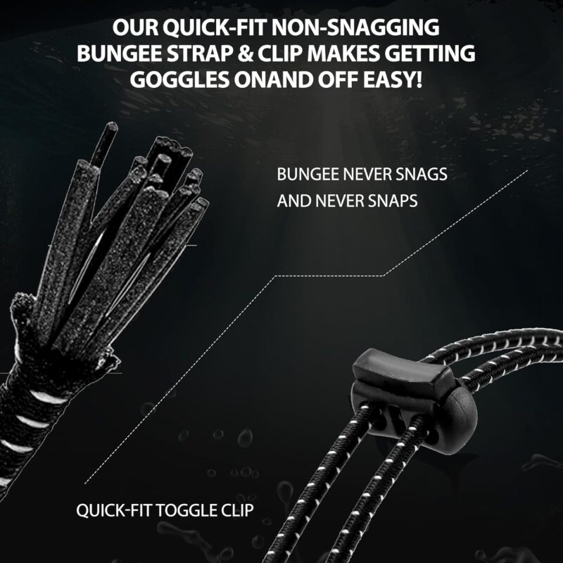 Swim Goggles for Adult Men Women Youth, Bungee Strap Swimming Goggles No Hair Pulling Mirrored/Clear Lens Goggles