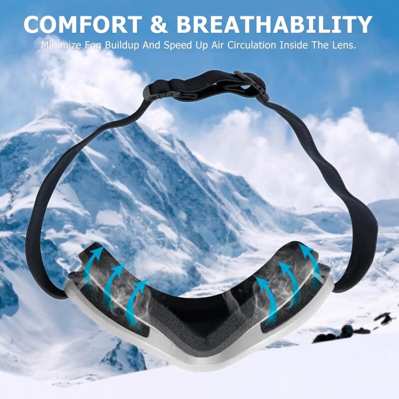 OTG Ski Goggles Men Women, Over Glasses Anti Fog Snowboard Goggles, UV Protection Snow Goggles for Adult & Youth