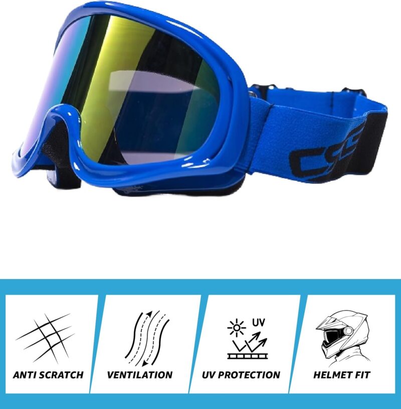 Motorcycle Goggle ATV Dirt Bike Off Road Racing Motocross Goggles for Men,Women, Adults
