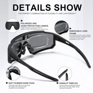 Polarized Sports Sunglasses for Men and Women,Fishing Cycling Mountain Bike Baseball Sunglasses with UV Protection