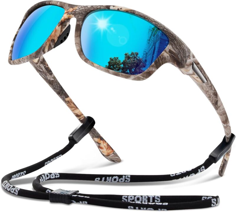 Polarized Sports Sunglasses for Men: UV400 Protection Glasses Womens Wrap Around Goggles for Driving Fishing