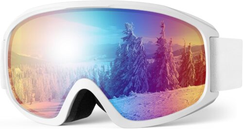 Ski Goggles, OTG-Over Glasses Ski/Snowboard Goggles for Men, Women & Youth,Anti Fog UV Protection Snow Goggles (Green)