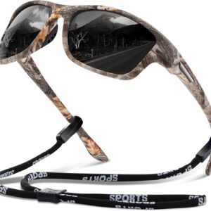 Polarized Sports Sunglasses for Men: UV400 Protection Glasses Womens Wrap Around Goggles for Driving Fishing