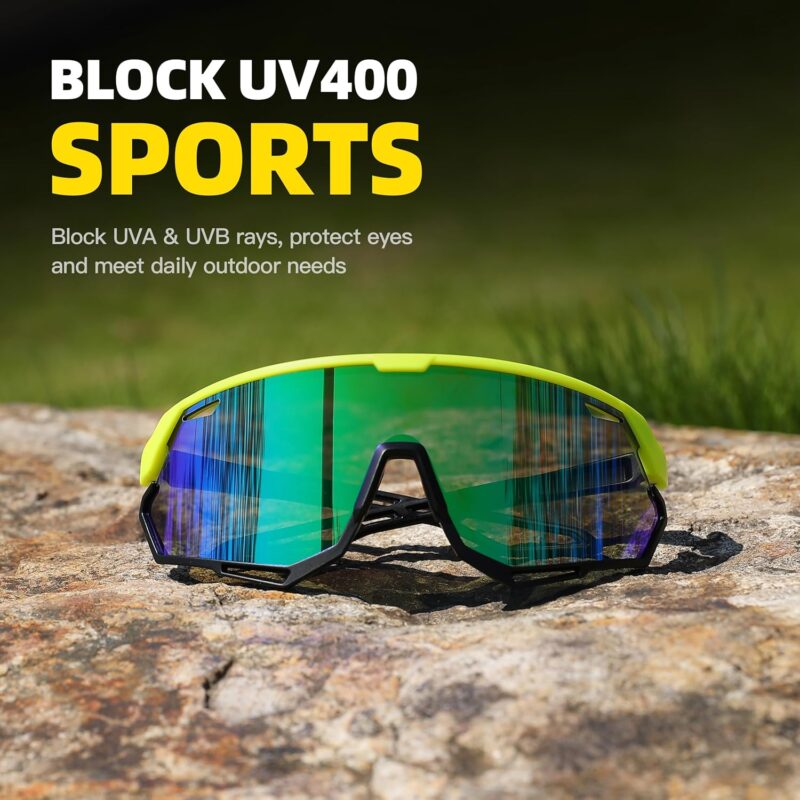Sport Sunglasses for Men Women, Cycling Sunglasses MTB Frame for Outdoor Sports Softball Running Biking