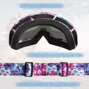 ATV Goggles Dirt Bike Goggles Motorcycle Goggles for Men Women Motocorss Riding Racing Goggles Offroad MX Goggles UV400 Anti-Scratch Dustproof Windproof Goggles Adult Youth Kids Color Lens