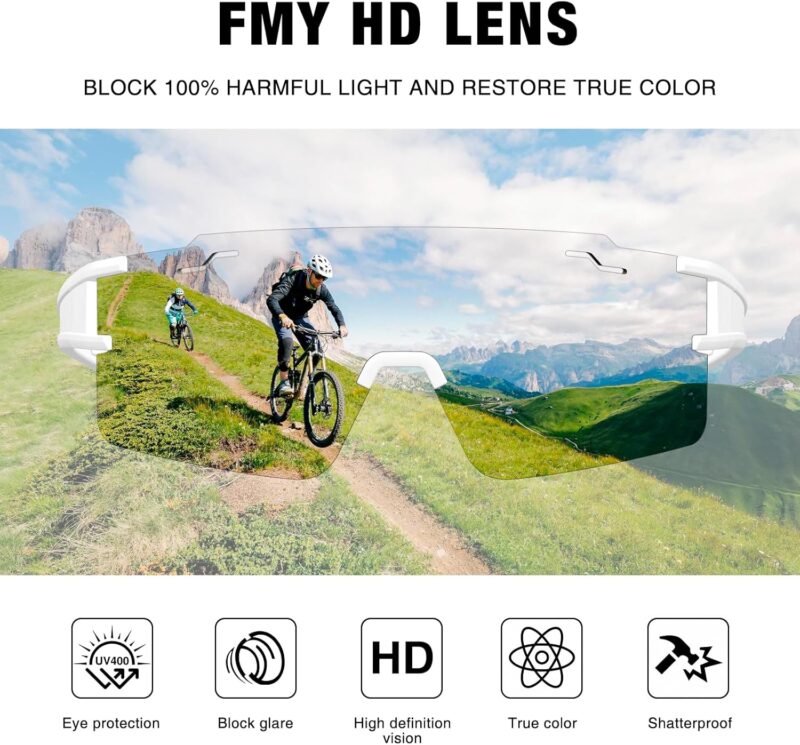 Polarized Cycling Glasses Youth Baseball Glasses for Men Women,UV400 Protection Sports Sunglasses for Running Driving