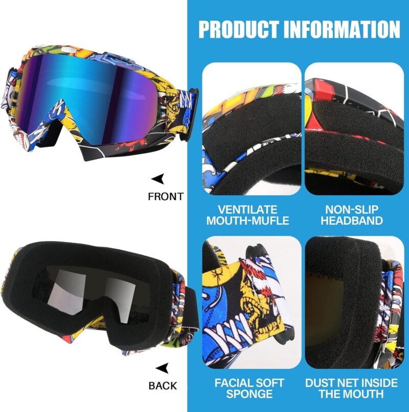 Motorcycle Glasses Riding Goggles Safety Glasses Helmet Motorcycle Accessories Powersports Protective Gear for Men Women