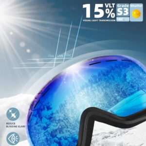 Anti Fog Ski Goggles for Men Women Snow Goggles with UV Protection Snowboard Goggles