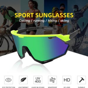 Sport Sunglasses for Men Women, Cycling Sunglasses MTB Frame for Outdoor Sports Softball Running Biking