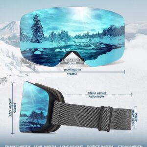 Ski Goggles for Men Women Snow Goggles Anti fog Snowboard Goggles with 100% UV Protection