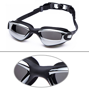 Swim Goggles, No Leaking Anti-Fog Indoor Outdoor Swimming Goggles with UV Protective Mirrored Lens