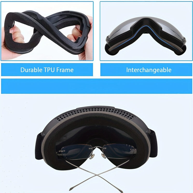Ski Goggles With Double-layer Anti-fog And Wide Field Of View, Suitable For Skiing, Mountaineering, And Snow Sports