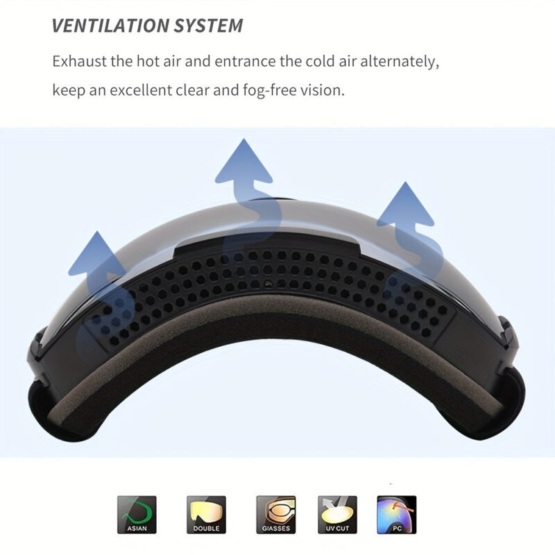 Ski Goggles With Double-layer Anti-fog And Wide Field Of View, Suitable For Skiing, Mountaineering, And Snow Sports